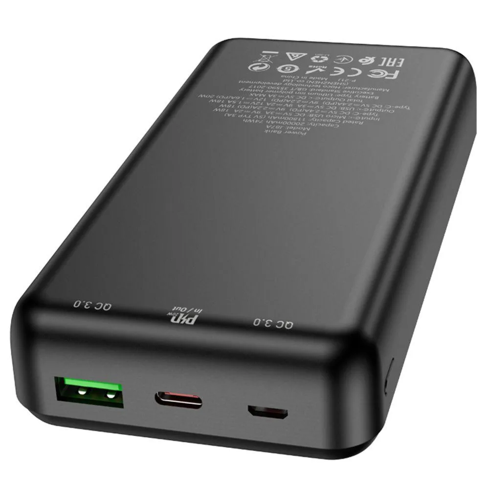 Power Bank Hoco J87A PD20W+QC3.0 20000 mAh Колір Чорний