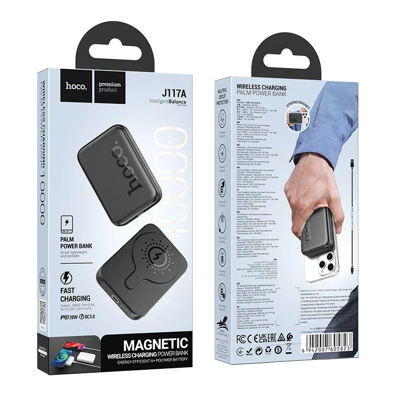 Універсальна Мобільна Батарея Power Bank Hoco J117A Esteem PD20W magnetic 10000mAh Чорний