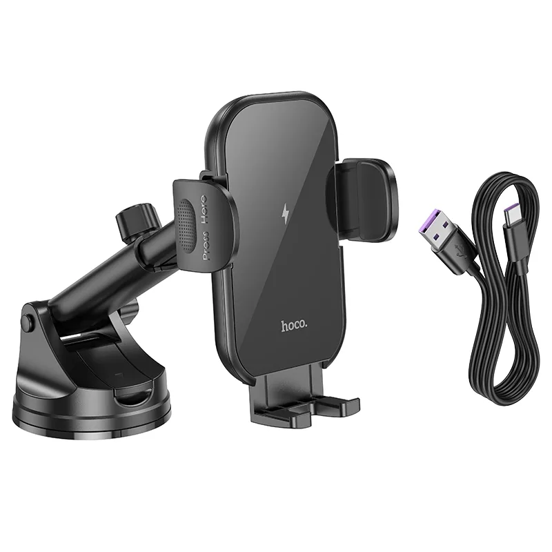 Автотримач Hoco HW5 Wireless 15W Чорний