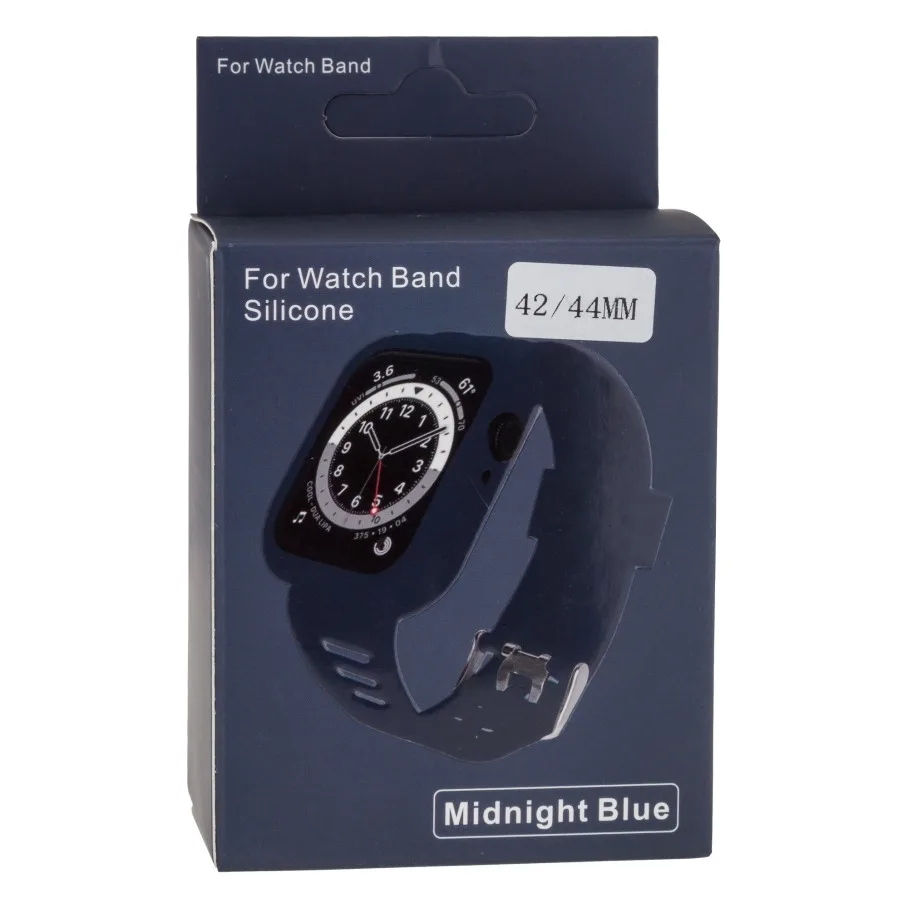 Ремінець для Apple Watch Band Silicone Shine + Protect Case 44mm Midnight Blue