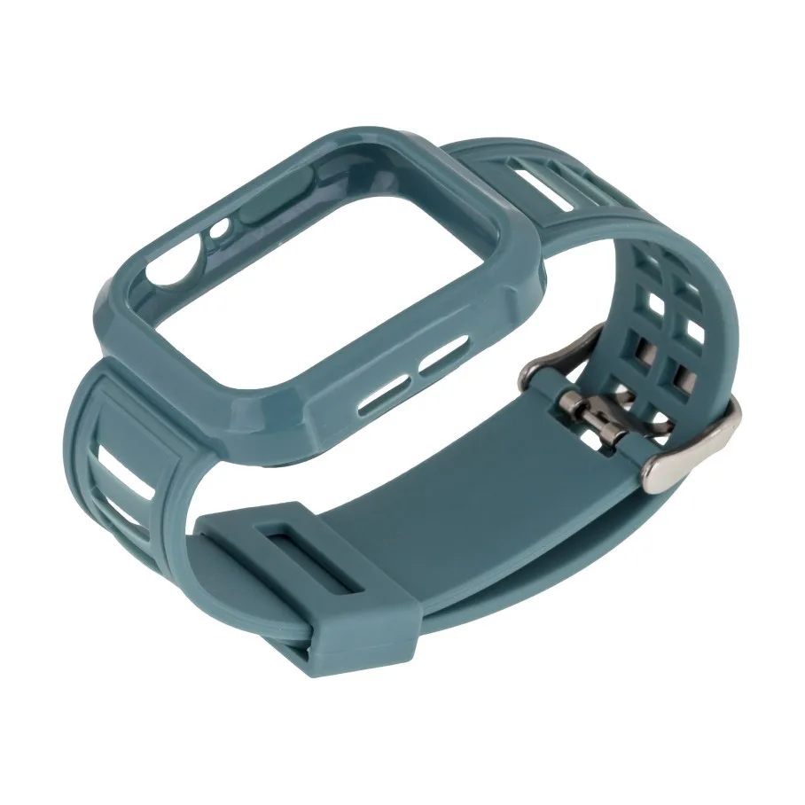 Ремінець для Apple Watch Band Silicone Shine + Protect Case 44mm Midnight Green