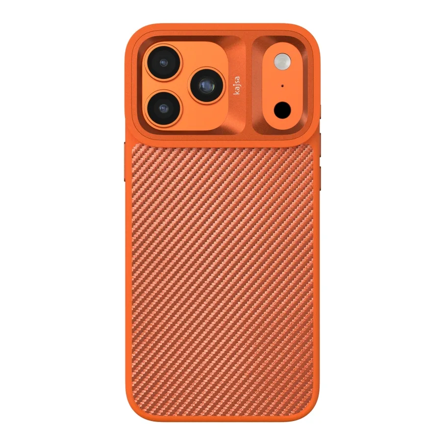 Чохол Kajsa Glamorous Collection Straw Mat Pattern with MagSafe для iPhone 17 Pro Max Orange Plus B-Ring