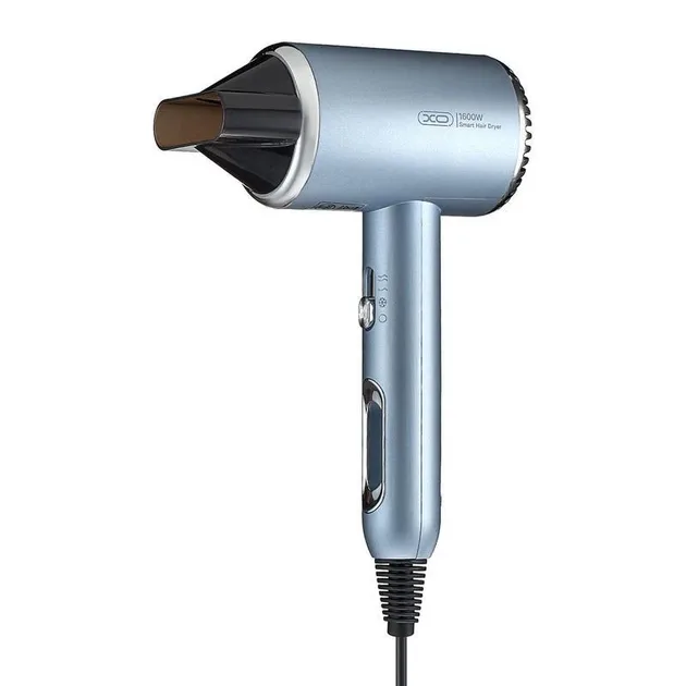 Фен для волос XO CF2 1600W с ионизацией и холодным воздухом Bright Blue профессиональный фен для сушки и укладки