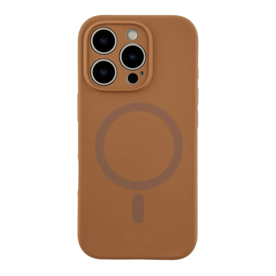 Чохол Glow Silicone Case Full Camera with Magsafe для iPhone 16 Pro New Brown