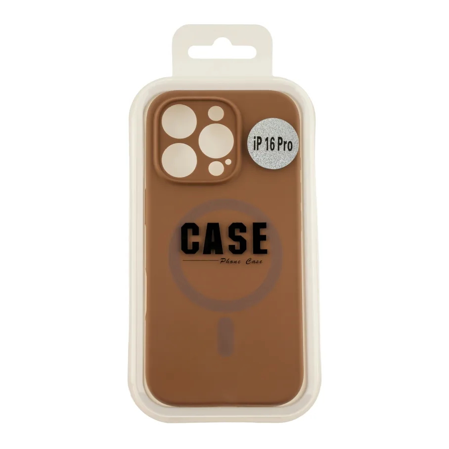 Чохол Glow Silicone Case Full Camera with Magsafe для iPhone 16 Pro New Brown