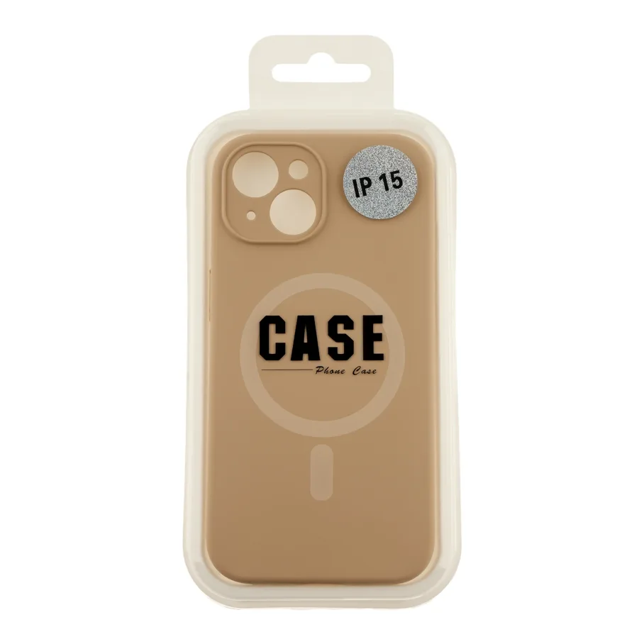 Чохол Glow Silicone Case Full Camera with Magsafe для iPhone 15 Desert Gold