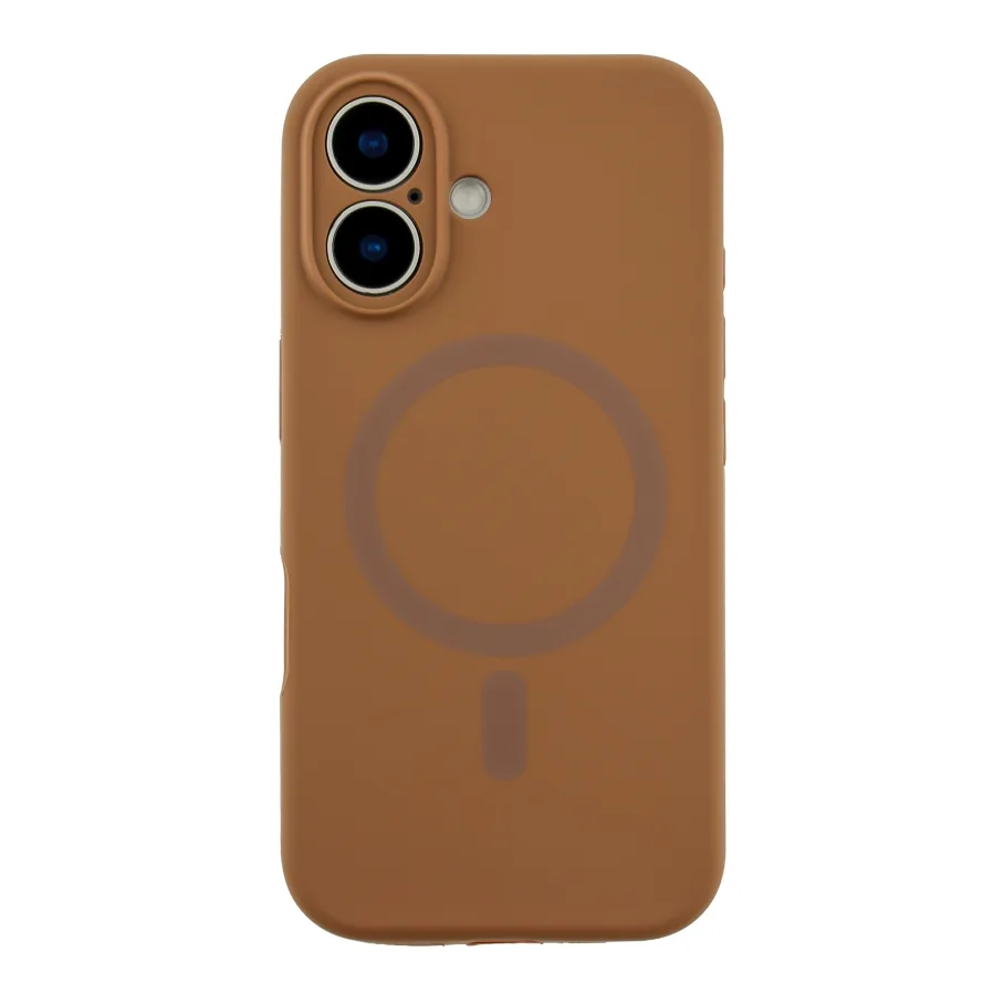 Чохол Glow Silicone Case Full Camera with Magsafe для iPhone 16 New Brown