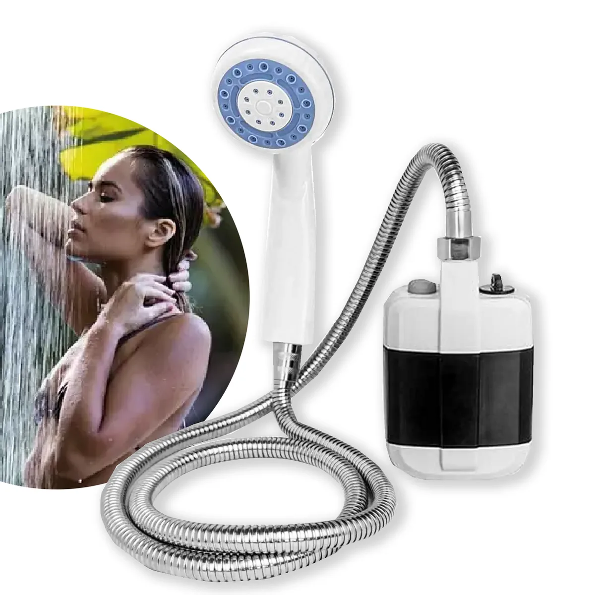 Похідний портативний душ Portable Outdoor Shower з акумулятором і USB зарядкою