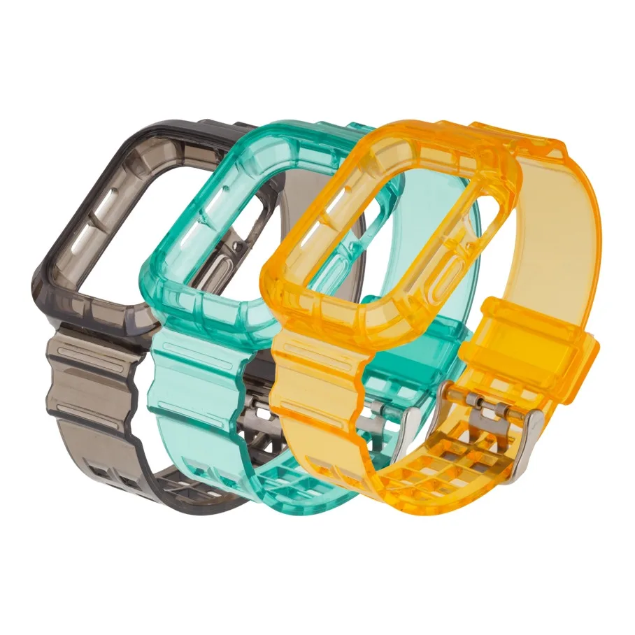 Ремінець для Apple Watch Band Color Transparent + Protect Case 40/41 mm Lilac