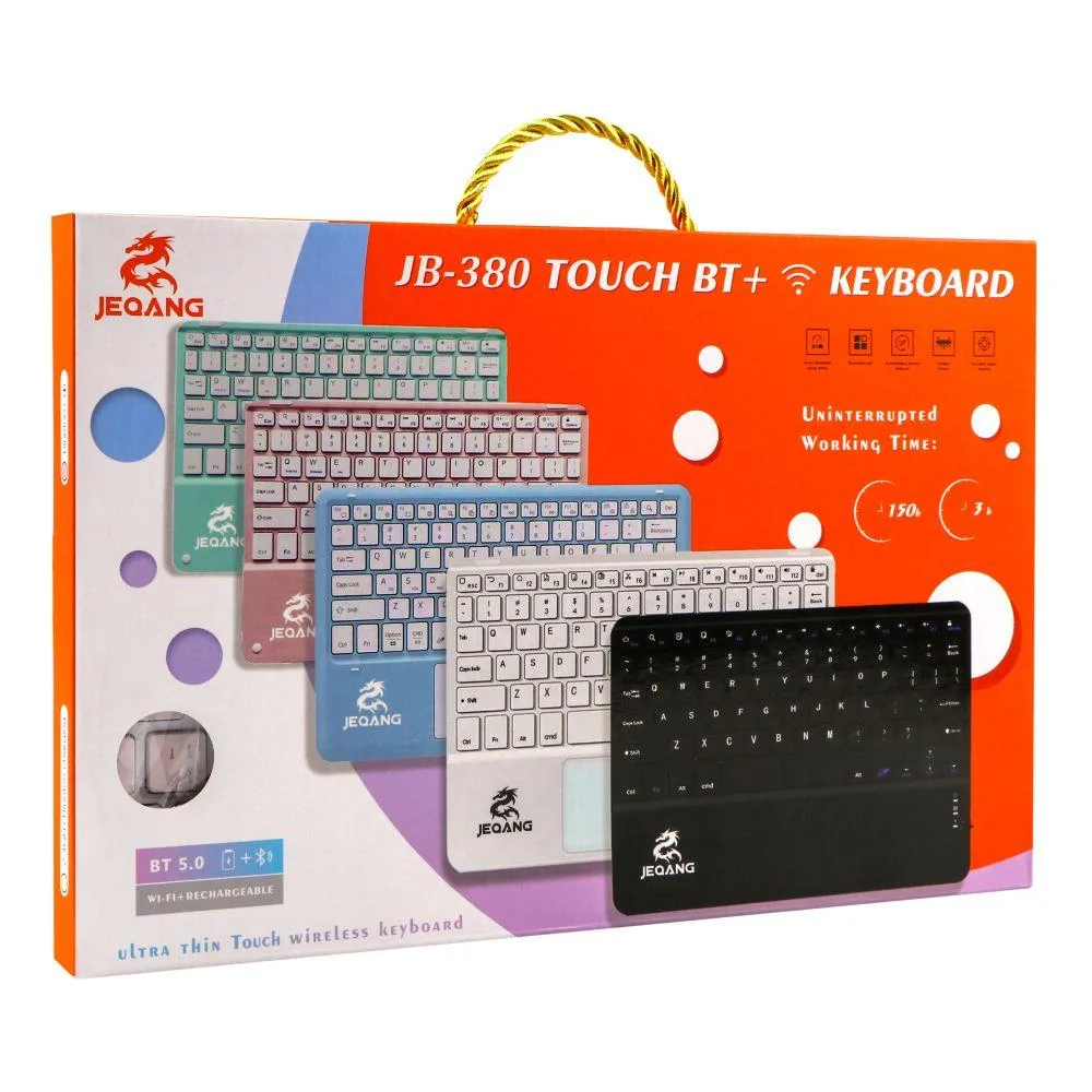Клавіатура бездротова JEQANG JB-380 bluetooth charging Колір Рожевий