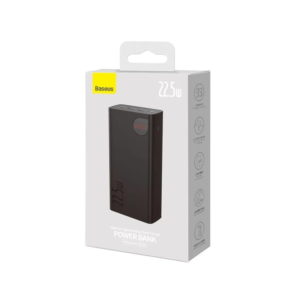 Універсальна Мобільна Батарея Power Bank Baseus Adaman Digital Display Fast Charge 22.5W 40000 mAh
