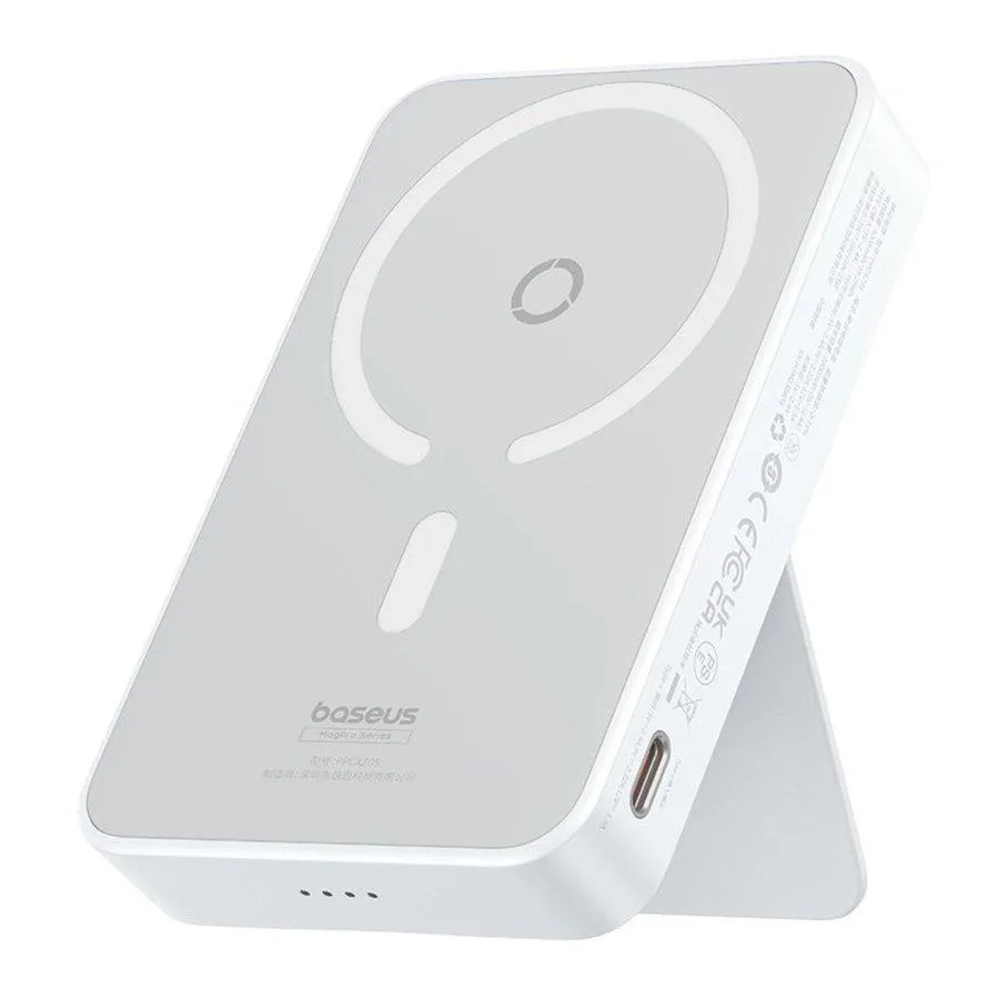 Універсальна Мобільна Батарея Power Bank Baseus MagPro Magnetic Bracket Wireless Fast Charge 20W 5000 mAh (P10064101xxx-xx) Білий 223-00