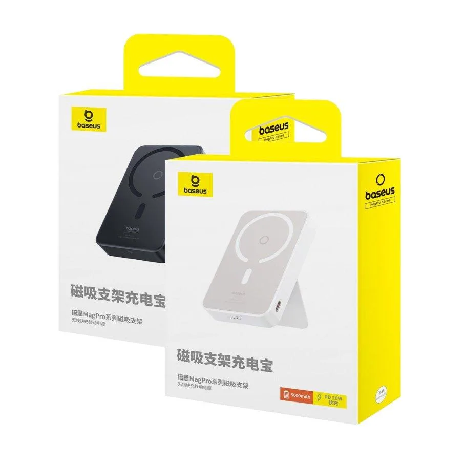 Універсальна Мобільна Батарея Power Bank Baseus MagPro Magnetic Bracket Wireless Fast Charge 20W 5000 mAh (P10064101xxx-xx) Чорний 123-00