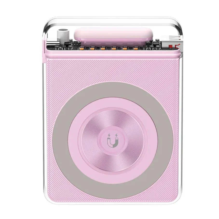 Універсальна Мобільна Батарея Power Bank XO PR226 Mini Transparent Magnetic Absorption 15W 10000mAh Фiолетовий