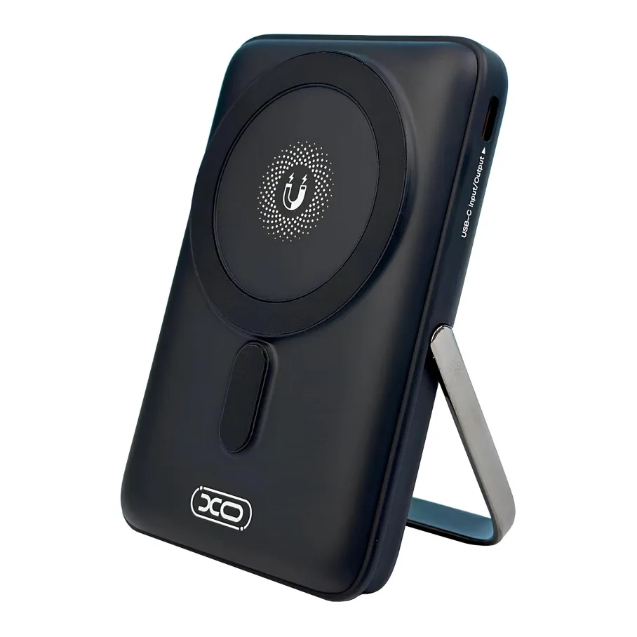 Універсальна Мобільна Батарея Power Bank XO PR233 PD30W Magnetic wireless 15W Type-C with U-shaped holder 10000mAh Чорний
