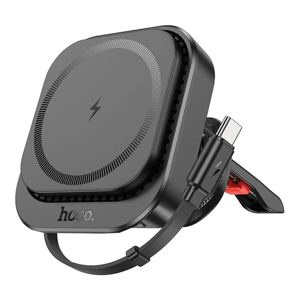 Автотримач Hoco HW23 Magnetic Wireless 15W Колір Чорний