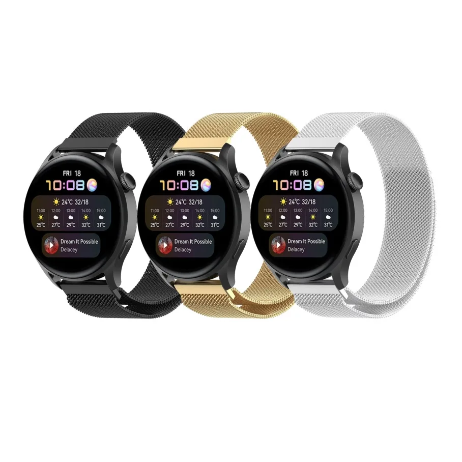 Ремінець Універс 22mm Milanese loop для Samsung/Amazfit/Huawei Pink