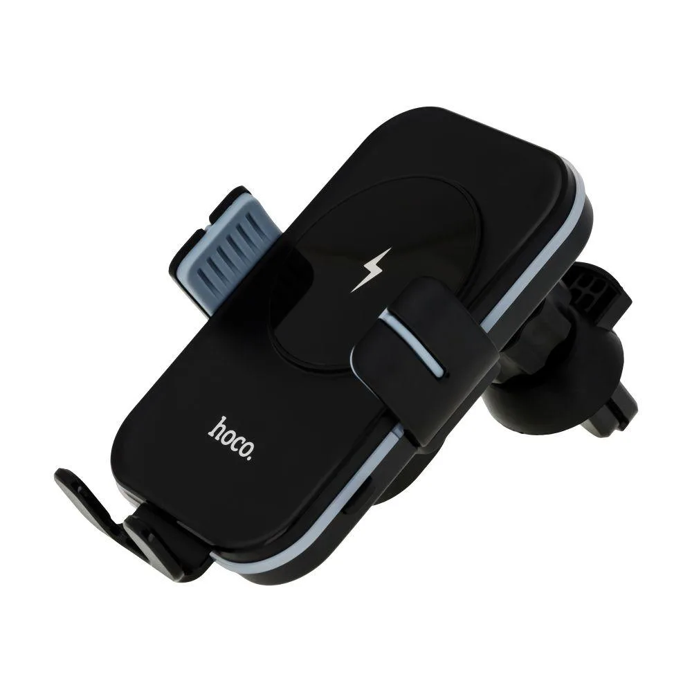 Тримач для телефона в автомобіль Hoco CA80 Buddy smart Wireless Fast Charging Колір Чёрно-Сірий
