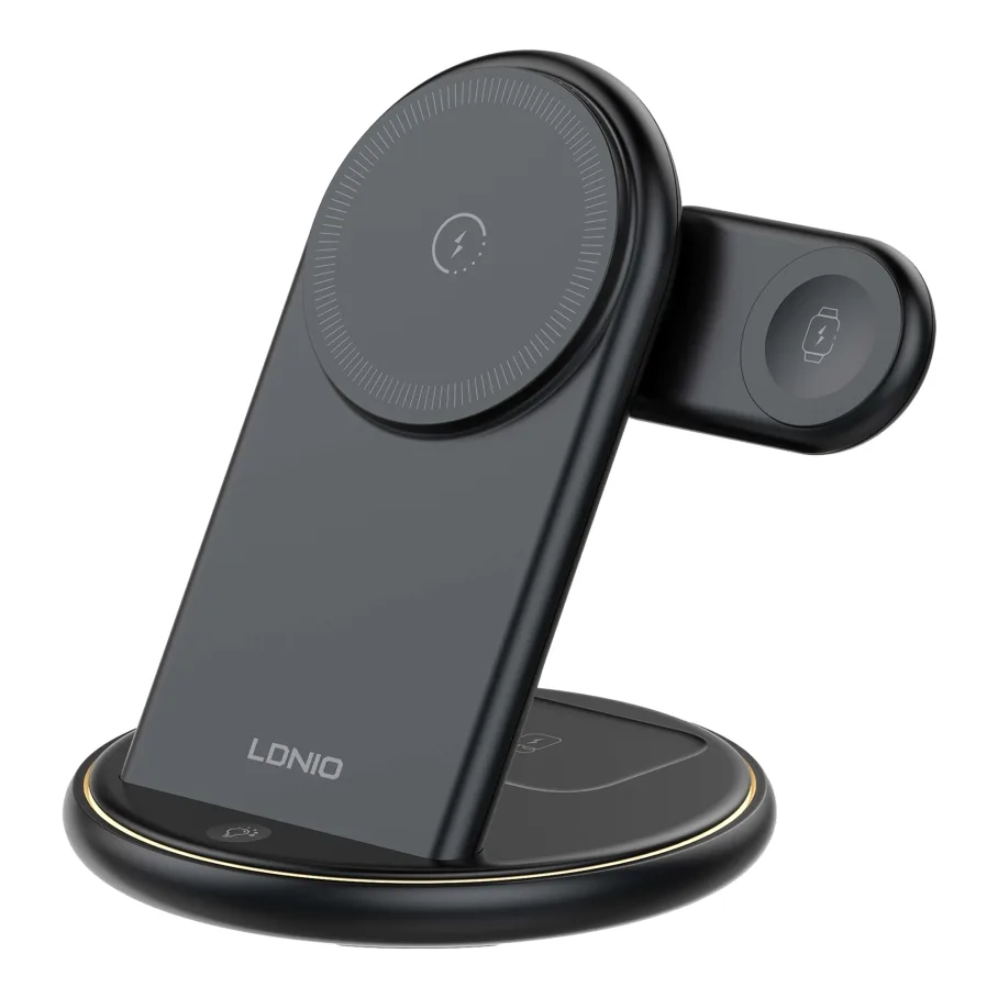 Бездротовий Зарядний Пристрій LDNIO WL02 5in1 25.5W For iWatch Чорний