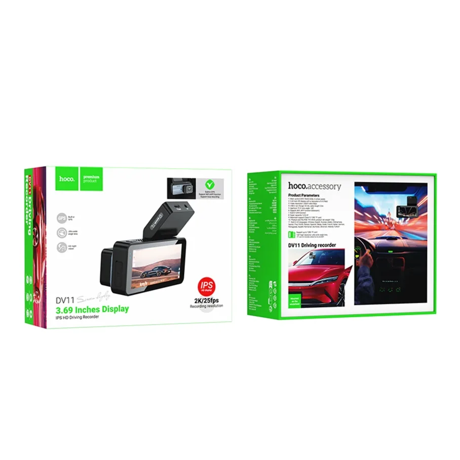 Відеореєстратор Hoco DV11 2K IPS Display WI-FI+GPS Сiрий