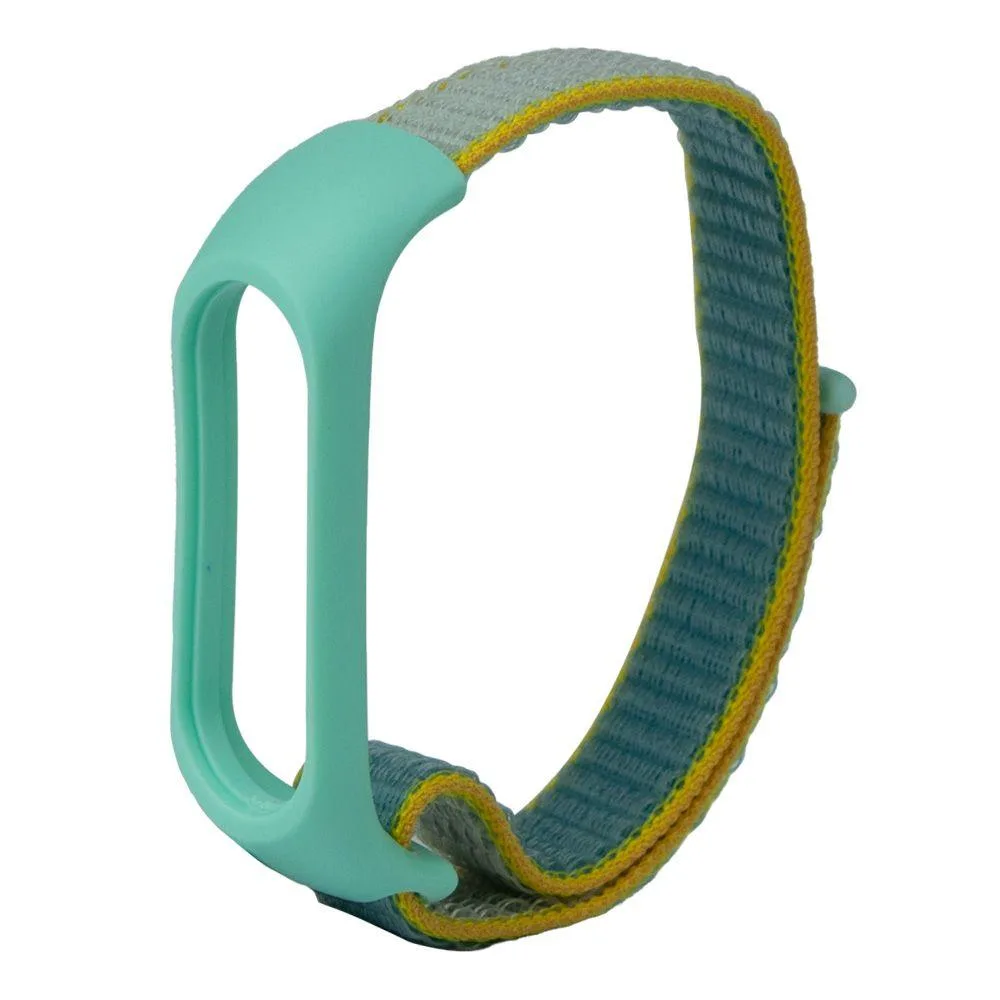 Ремінець для Xiaomi Mi Band 4 / 5 / 6 Nylon Колір Бiрюзово-Жовтий