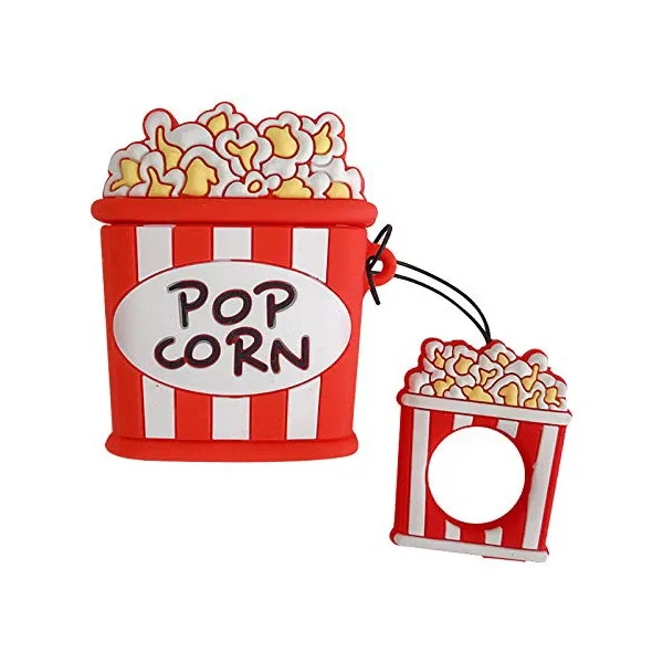Силіконовий 3D-чохол AIR Popcorn для Apple AirPods 1/2 із тримачем-кільцем
