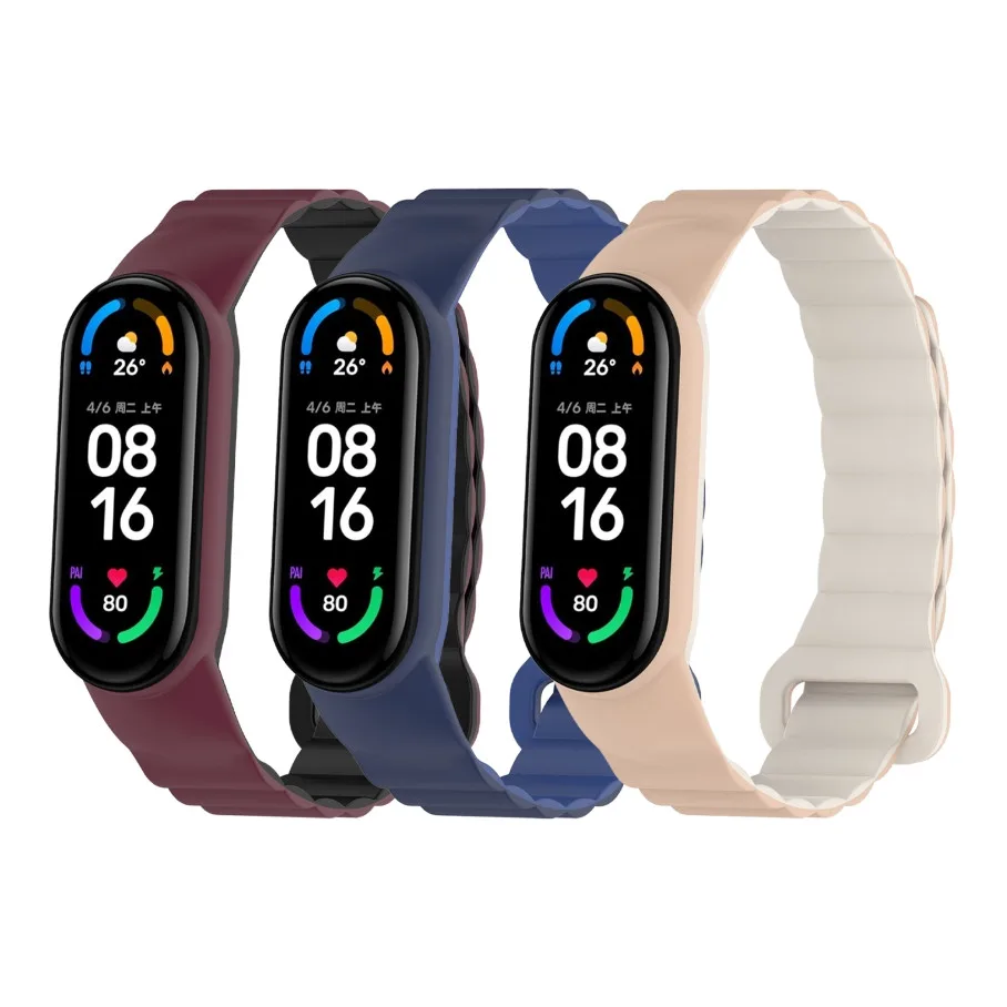 Ремінець для Xiaomi Mi Band 3/4/5/6/7 Silicone Link Grey/Orange