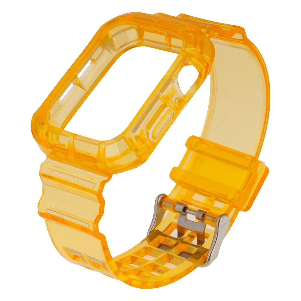 Ремінець для Apple Watch Band Color Transparent + Protect Case 44mm Колір White