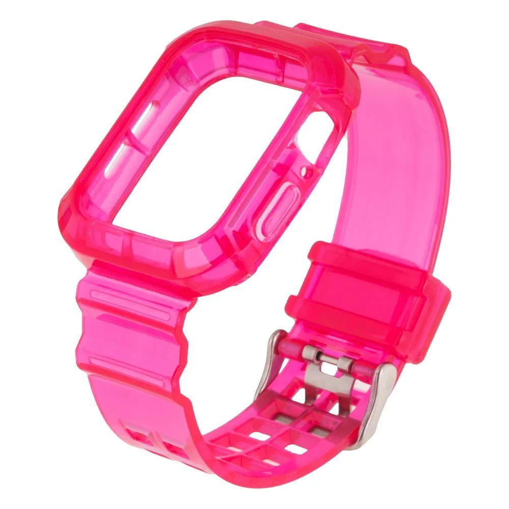 Ремінець для Apple Watch Band Color Transparent + Protect Case 44mm Колір White