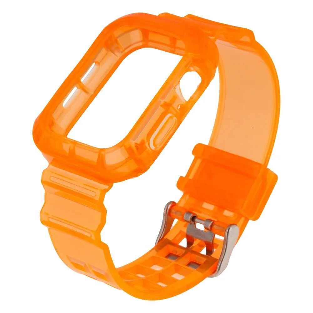 Ремінець для Apple Watch Band Color Transparent + Protect Case 44mm Колір White