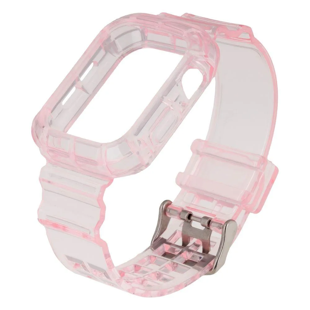 Ремінець для Apple Watch Band Color Transparent + Protect Case 44mm Колір White