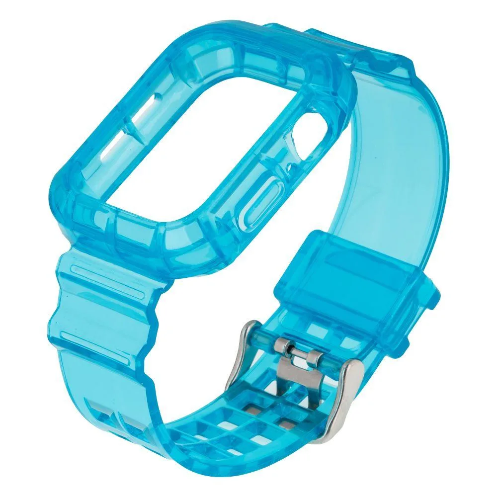 Ремінець для Apple Watch Band Color Transparent + Protect Case 44mm Колір Fluorescent
