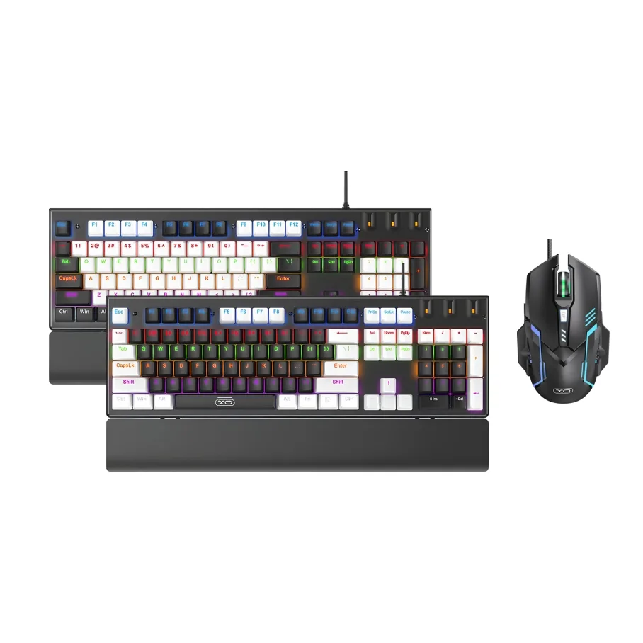 Клавіатура і Миша XO KB-06 mixed color luminous mechanical Чорний мікс
