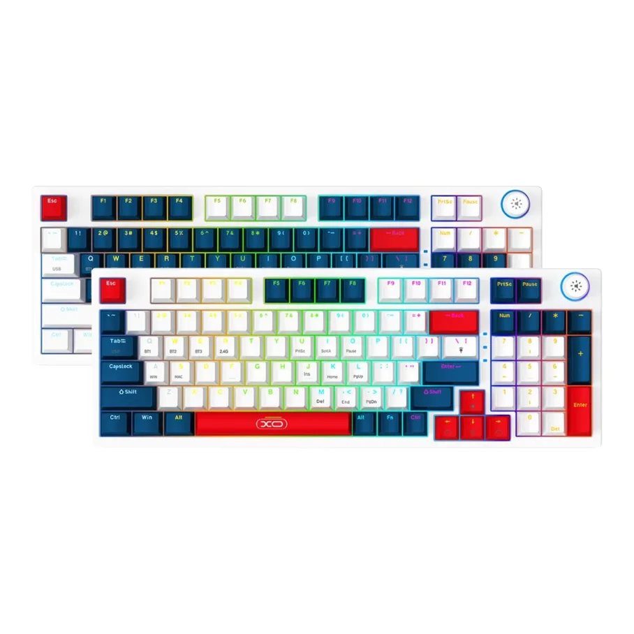 Клавіатура XO KB-08 Wireless Tri-mode 96-key Mechanical Синій+білий+червоний
