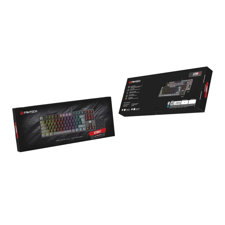 Клавіатура Ігрова Fantech ATOM87 MK876V2 SUMI Blue Switch Чорний/Сiрий