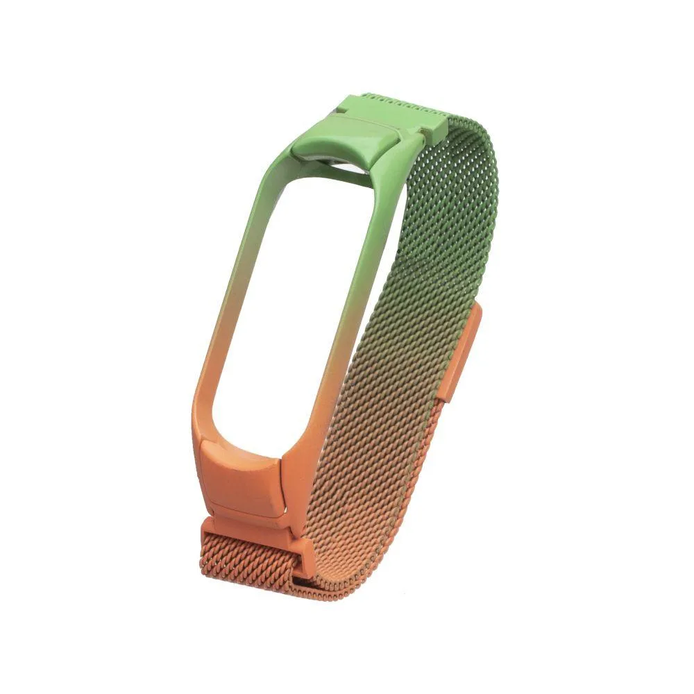 Ремінець для Xiaomi Mi Band 3 / 4 Milanese Loop Gradient Magnetic Колір 06, Бузково-Зелений