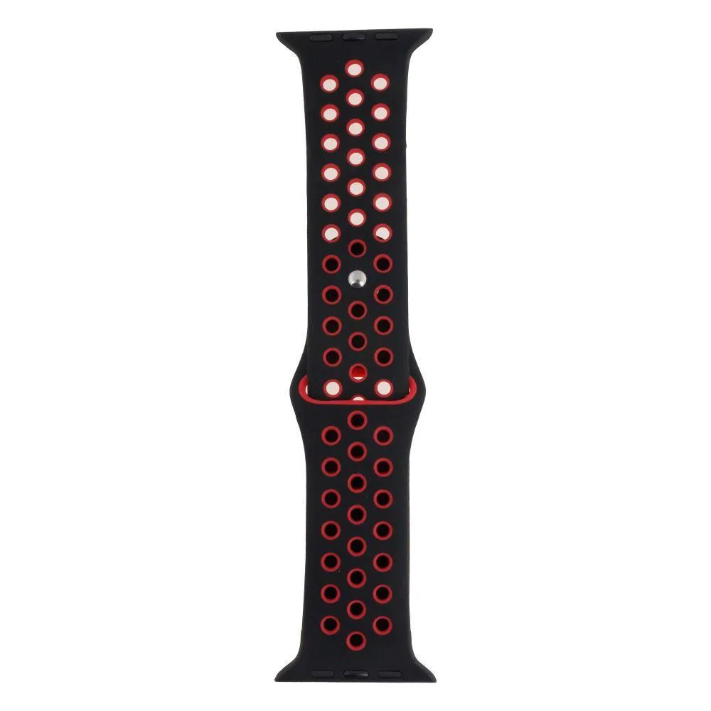 Ремінець для Apple Watch Band Silicone Nike + Protect Case 44/49 mm Колір Black Red