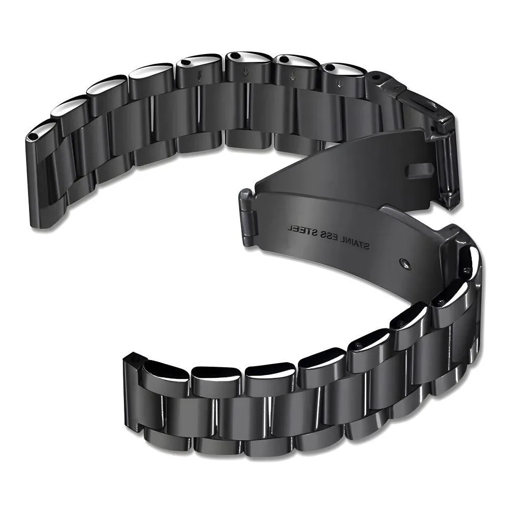 Ремінець Універс 22mm Stainless Steel для Samsung/Amazfit/Huawei Black