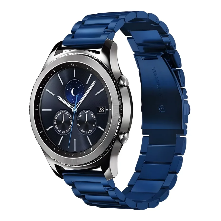 Ремінець Універс 22mm Stainless Steel для Samsung/Amazfit/Huawei Blue