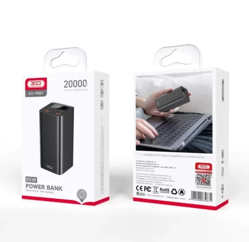 Power Bank XO PB97 20000mAh 65W fast charging Black