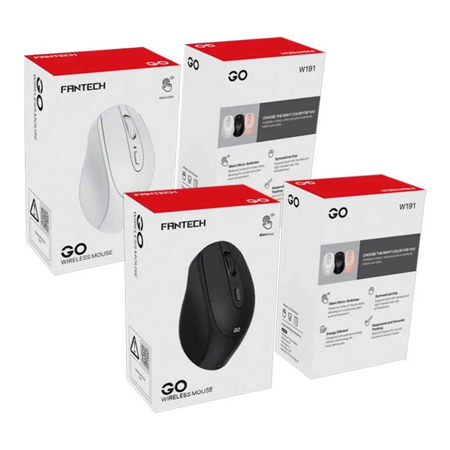 Бездротова Миша Fantech W191 Silent Click М'ята упаковка Чорний